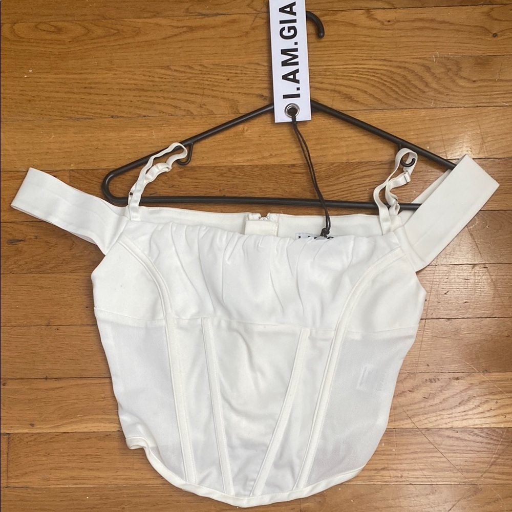 I.AM.GIA White Corset Top